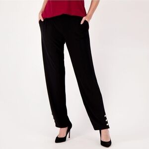 Dennis Basso Black Straight Leg Women's Pants